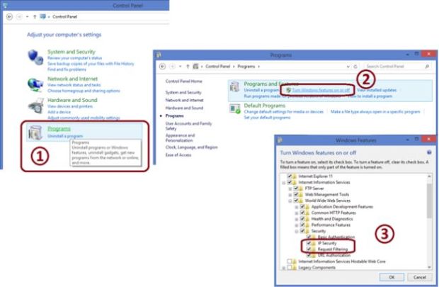 program and feature option